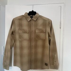 RVCA Beige Plaid Flannel Shirt